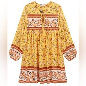 R.Vivimos Womens Long Sleeve
Floral Casual Print Cotton Mini Tunic
Dress
